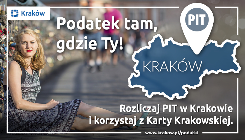 plakat akcji: p�a� podatki w Krakowie